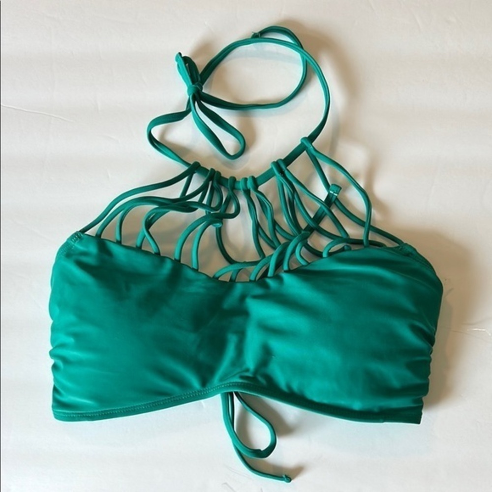 Xhilaration green bikini swim top size large NWOT